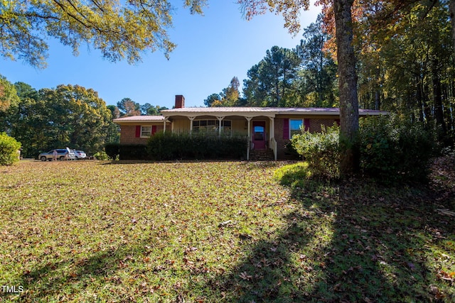 view of single story home