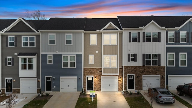 view of property featuring a garage