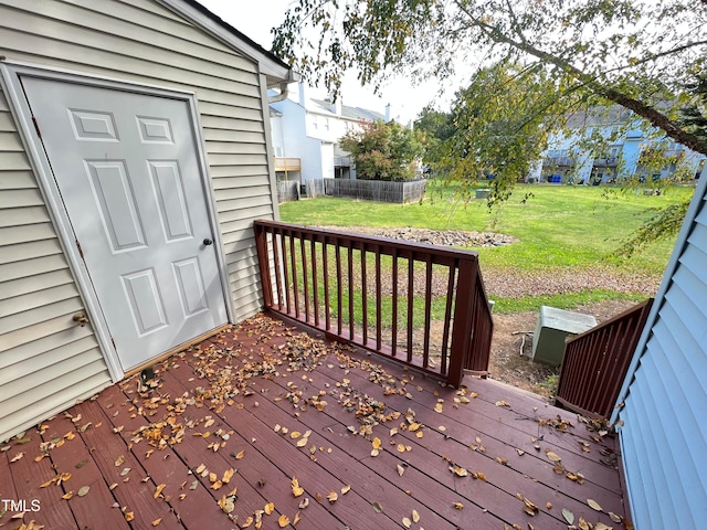 deck with a lawn