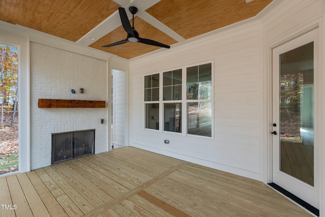 deck featuring ceiling fan