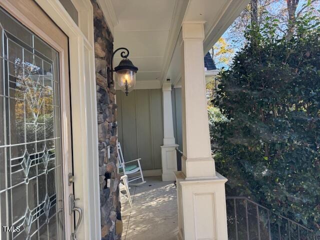 property entrance with a porch