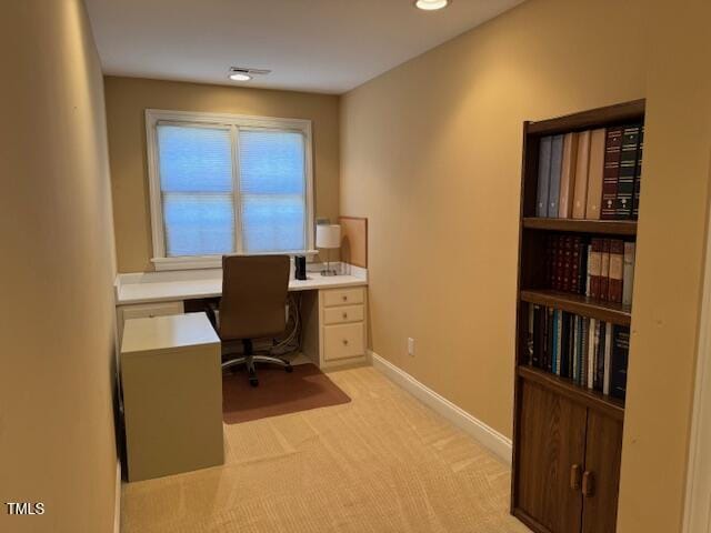 2012 Silverleaf Dr, Youngsville, NC 27596 - home office featuring light carpet and baseboards