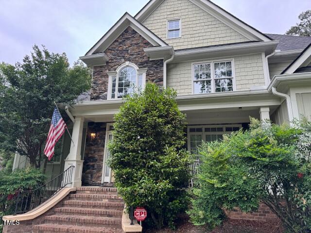 2012 Silverleaf Dr, Youngsville, NC 27596 - craftsman-style house with stone siding