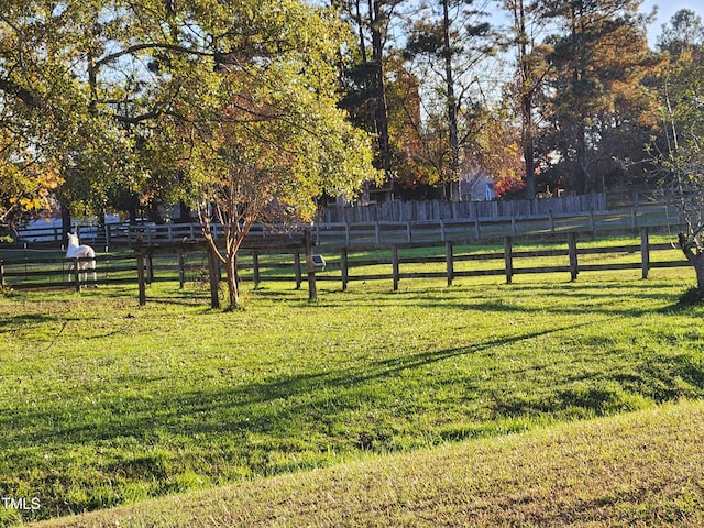 view of yard featuring a rural view