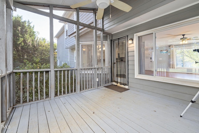 deck with ceiling fan