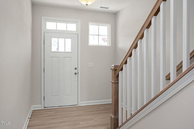 foyer featuring light hardwood / wood-style flooring