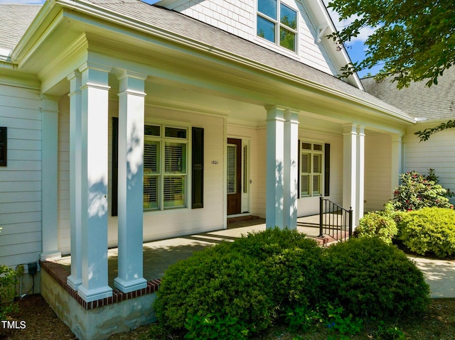 exterior space featuring covered porch