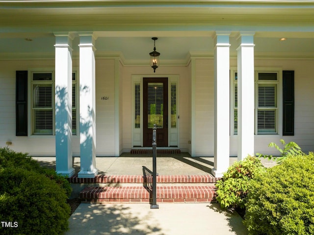 property entrance with a porch