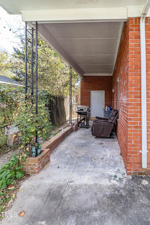 view of patio with area for grilling