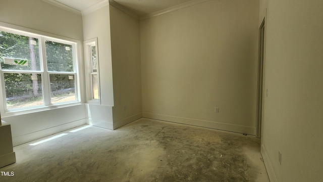 286 W Beech Slope Ct, Chapel Hill, NC 27517 - empty room featuring crown molding and concrete floors
