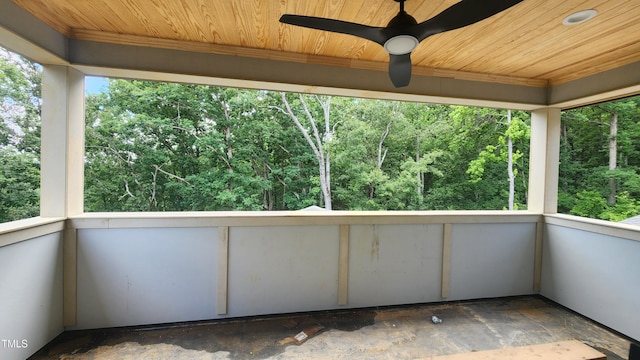 286 W Beech Slope Ct, Chapel Hill, NC 27517 - balcony featuring a ceiling fan and a view of trees