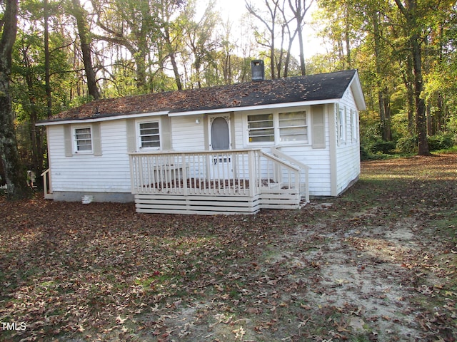 view of front of house featuring a deck