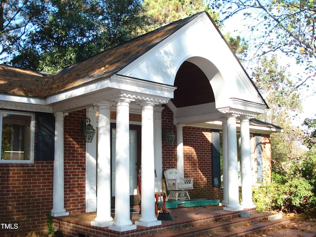 exterior space with a porch