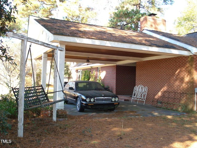 view of car parking with a carport