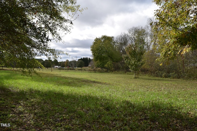 view of yard with a rural view