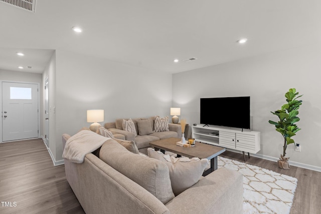 living room featuring hardwood / wood-style flooring