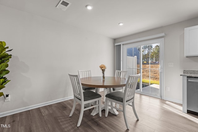 dining room with hardwood / wood-style floors