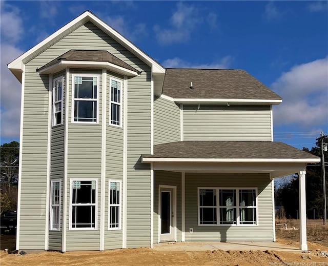 view of front facade featuring covered porch