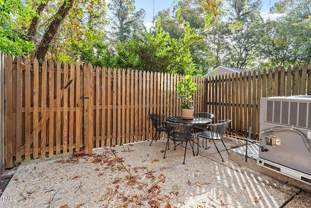 view of patio / terrace featuring central air condition unit