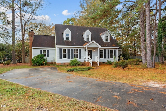 view of cape cod home