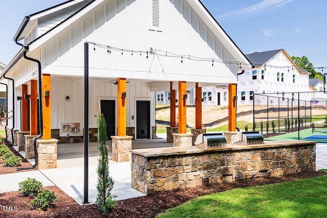 view of patio with exterior kitchen