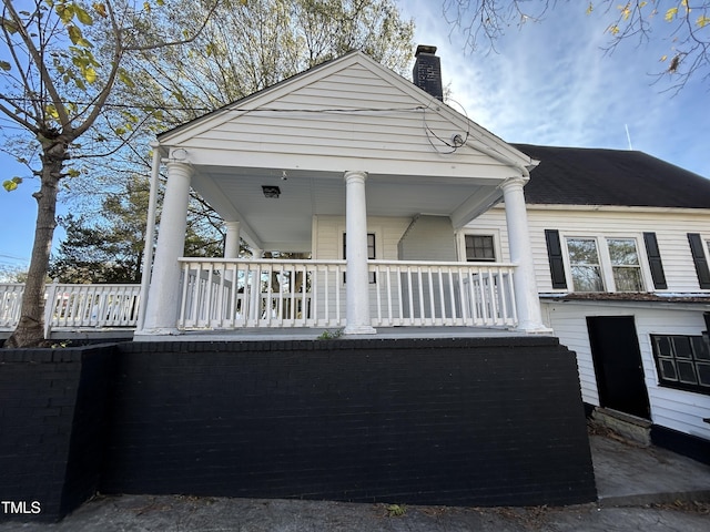 exterior space with a porch