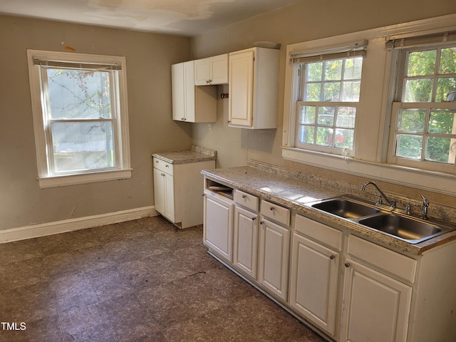 kitchen with sink and white cabinets