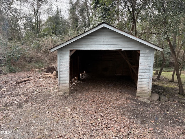 view of garage