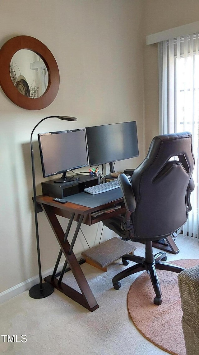 view of carpeted office