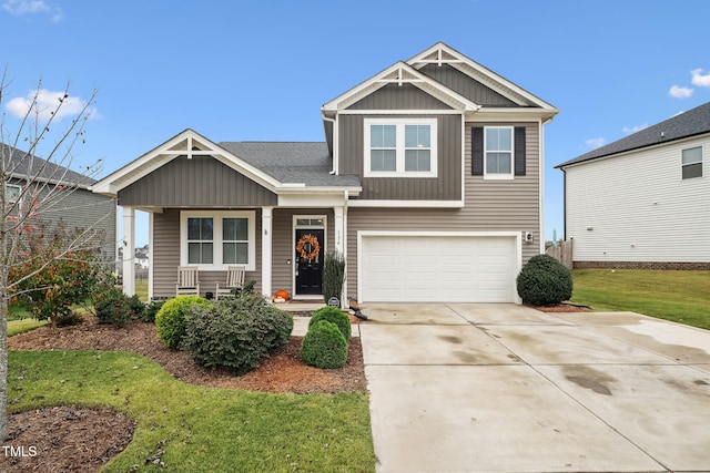 craftsman-style home featuring a garage