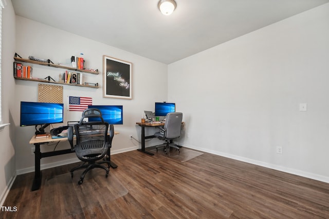 office featuring dark hardwood / wood-style flooring