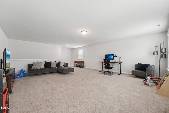 view of carpeted living room