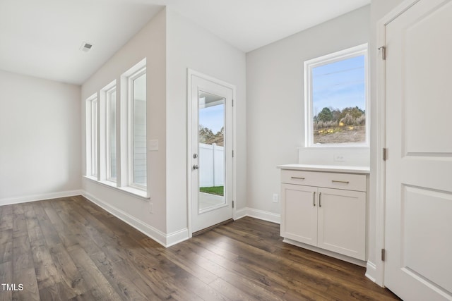 entryway featuring dark hardwood / wood-style flooring