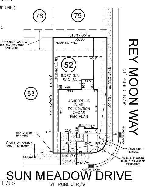 657 Sun Meadow Dr, Wake Forest, NC 27587 - survey map / technical document