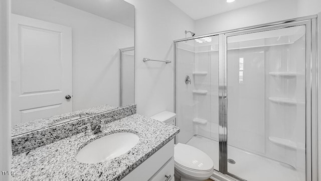 657 Sun Meadow Dr, Wake Forest, NC 27587 - full bathroom with toilet, a stall shower, and vanity