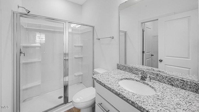 657 Sun Meadow Dr, Wake Forest, NC 27587 - full bath featuring toilet, a stall shower, and vanity