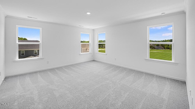 657 Sun Meadow Dr, Wake Forest, NC 27587 - carpeted spare room with ornamental molding, baseboards, and recessed lighting