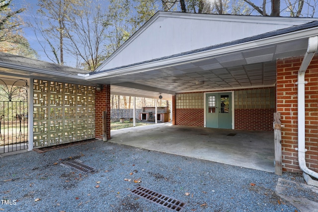 view of patio / terrace featuring a carport