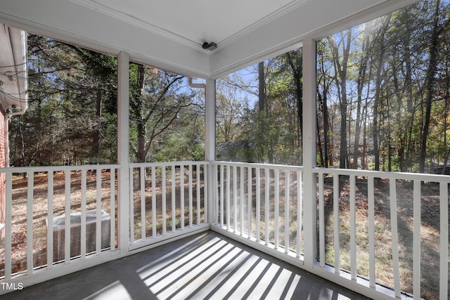 view of unfurnished sunroom