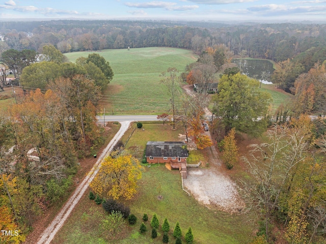 drone / aerial view with a rural view