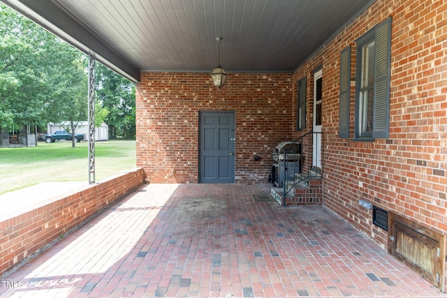 view of patio with grilling area