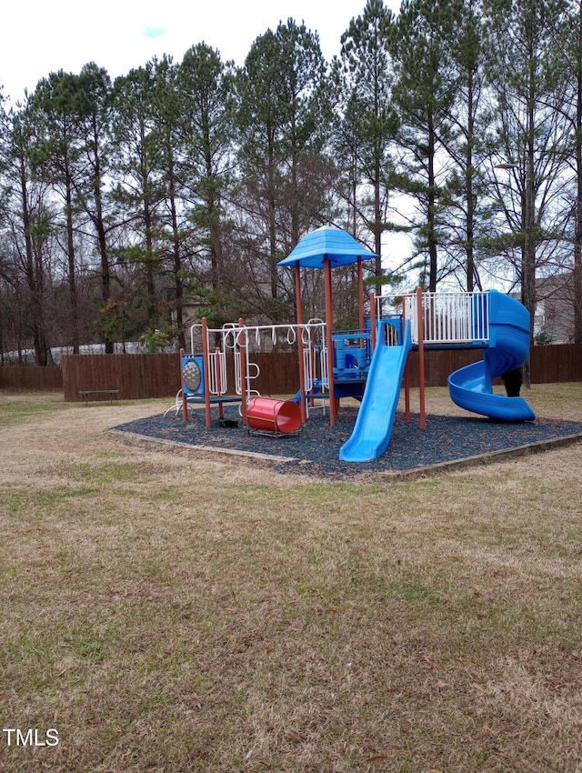 view of play area with a lawn