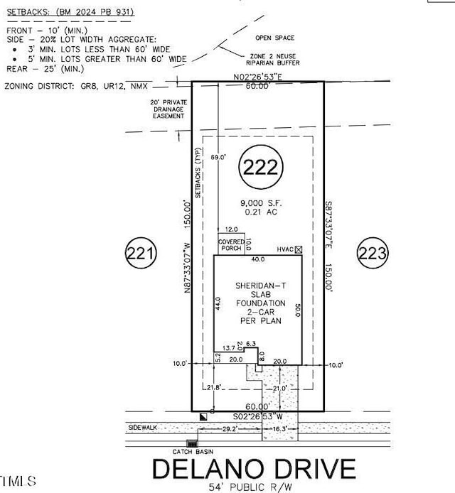 904 Delano Dr, Knightdale, NC 27545 - survey map / technical document
