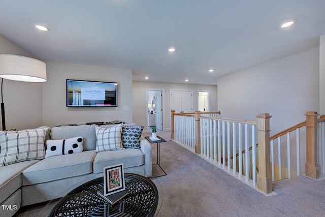 904 Delano Dr, Knightdale, NC 27545 - carpeted living room featuring recessed lighting