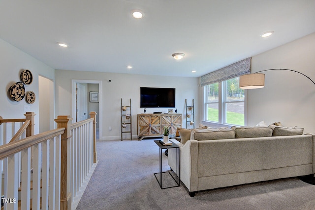 904 Delano Dr, Knightdale, NC 27545 - living area featuring carpet floors, recessed lighting, and baseboards
