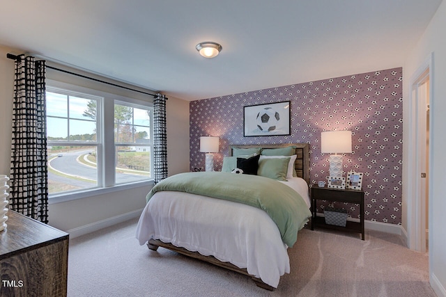 bedroom with carpet floors