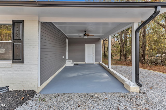 1518 Parks Village Rd, Zebulon, NC 27597 - view of patio featuring a carport and ceiling fan