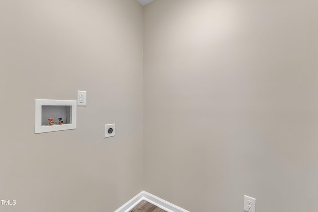 1518 Parks Village Rd, Zebulon, NC 27597 - laundry room with washer hookup, hardwood / wood-style flooring, and electric dryer hookup