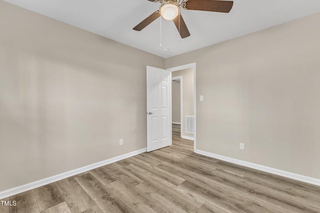 1518 Parks Village Rd, Zebulon, NC 27597 - unfurnished room with ceiling fan and light hardwood / wood-style floors
