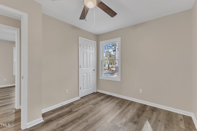 1518 Parks Village Rd, Zebulon, NC 27597 - spare room with ceiling fan and light hardwood / wood-style flooring